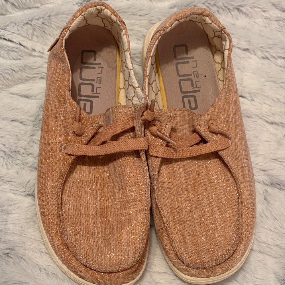 Hey Dude Glittery Brown Loafers